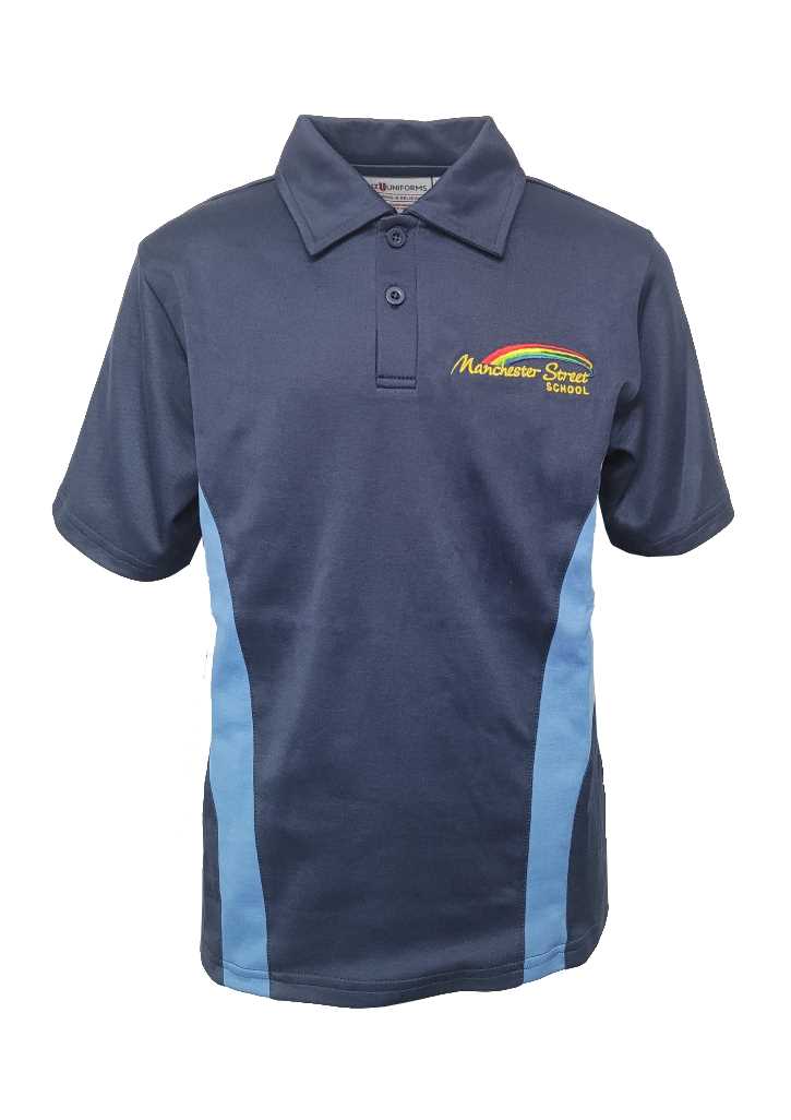 Manchester Street School SS Polo Navy/Sky